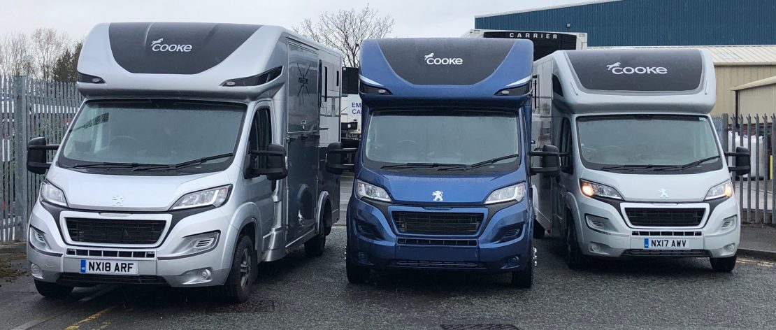 Three cooke horseboxes external front view photo