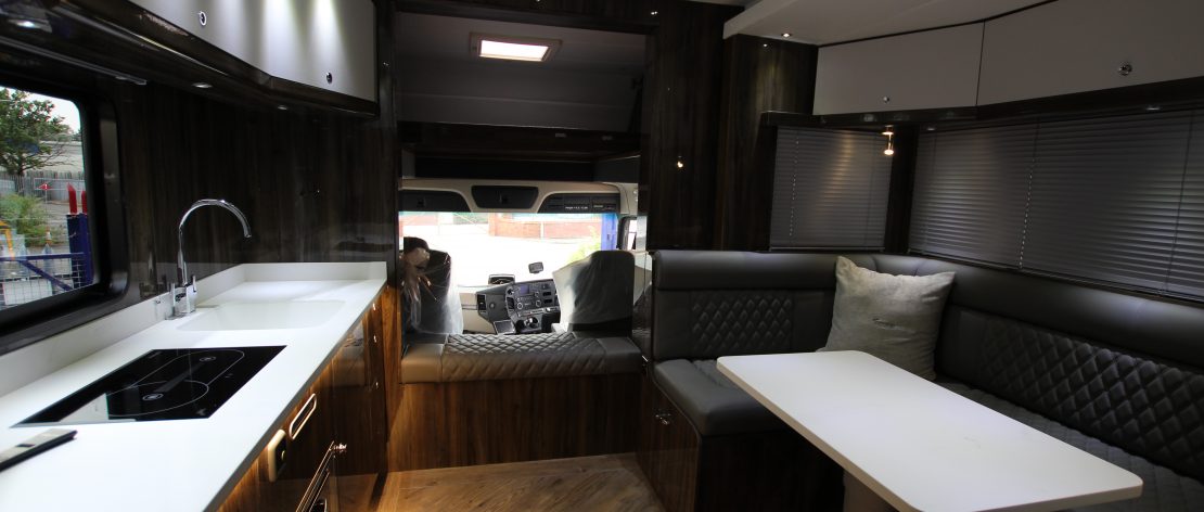 Internal photo of horsebox living area