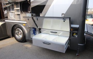 Drawers in external tack lockers