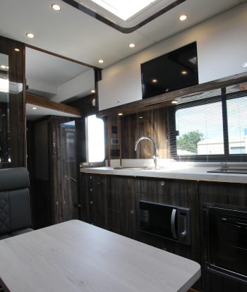 12 tonne horsebox premier kitchen and dining area