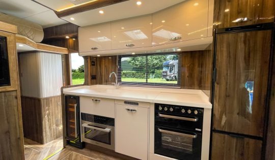 16 tonne horsebox kitchen area